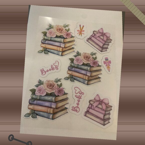 Back to School Coquette Sticker Set – 37 Laminated Pastel Bookish Designs - Picture 3 of 4